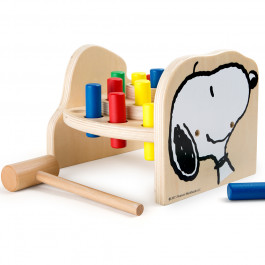 Houten hamerbank Snoopy en Woodstock