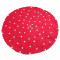 Bolletjes vloerkleed - gevilte wol rood wit