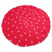 Vilten bolletjes vloerkleed rond Ø 150cm - rood wit